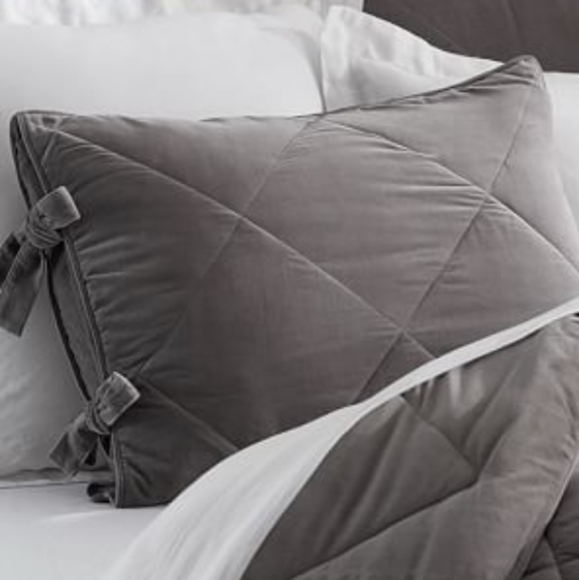 Pottery Barn Other - Pottery Barn comforter sham velvet charcoal Gray standard